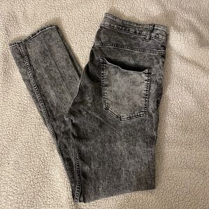 H&M Men’s Black Gray Faded Acid Wash Skinny Jeans Size 34